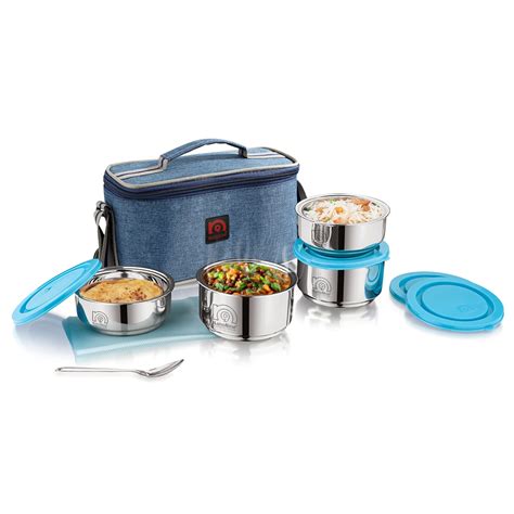 nanonine tiffiny executive stainless steel lunch box.|NanoNine Tiffiny Executive Double Wall Insulated Stainless Steel .